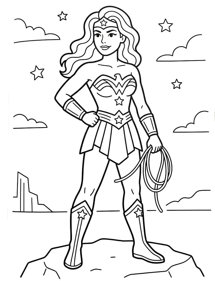 Wonder Woman kleurplaat