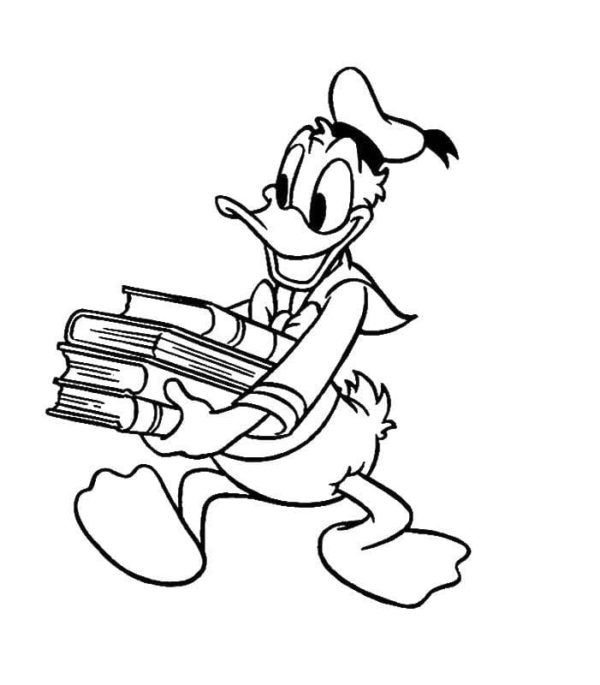 Donald Duck met boeken