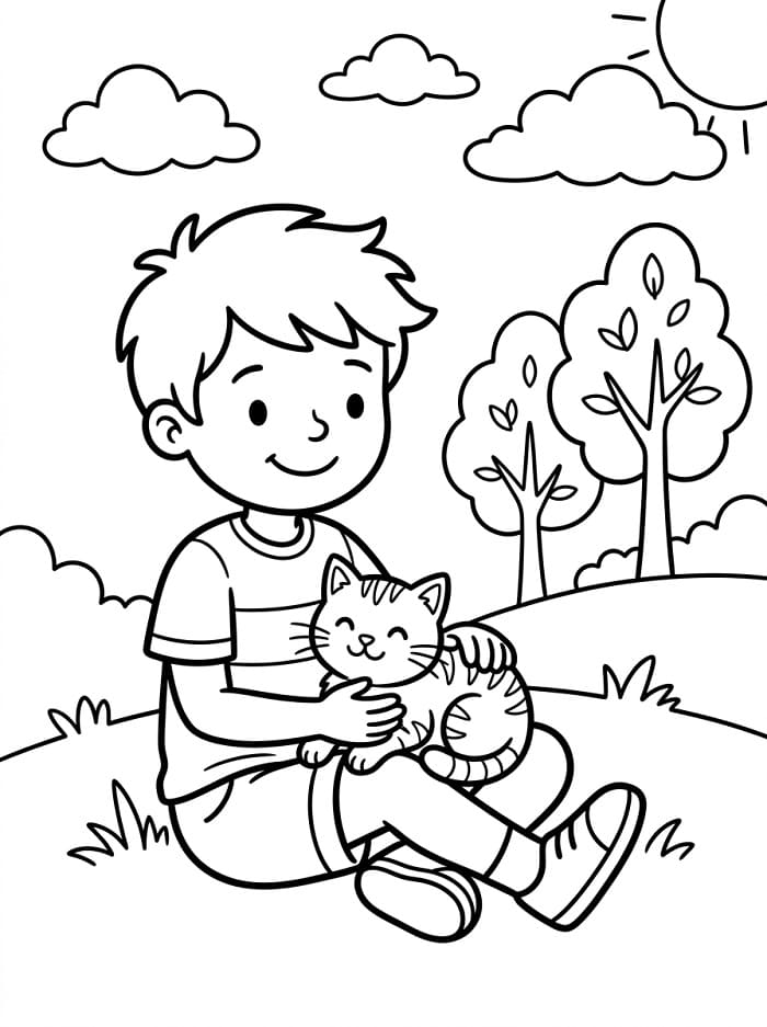 Een Jongen en Kat
