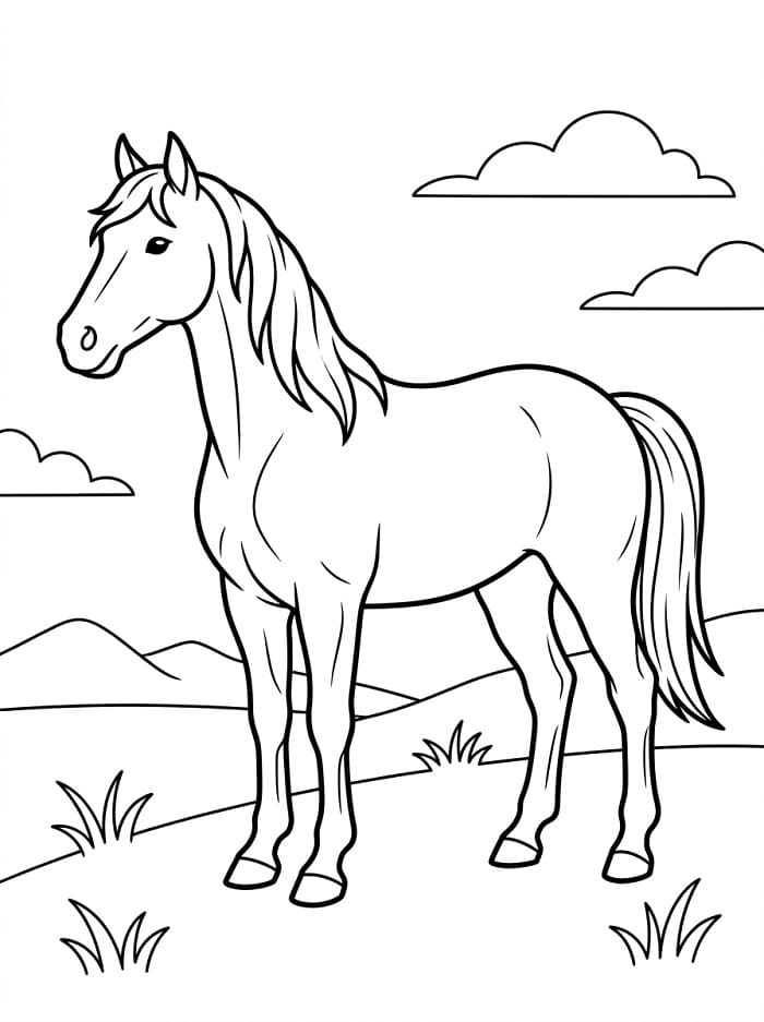 Paarden kleurplaat