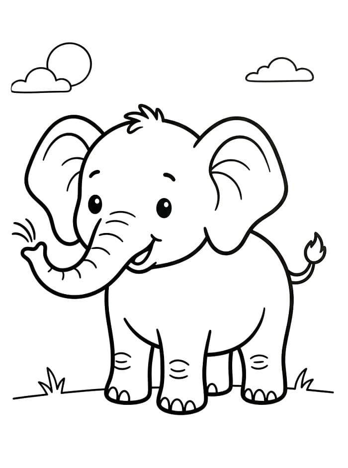 Olifant kleurplaat