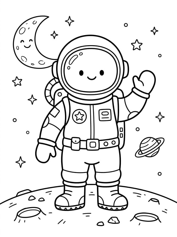 Een schattige astronaut