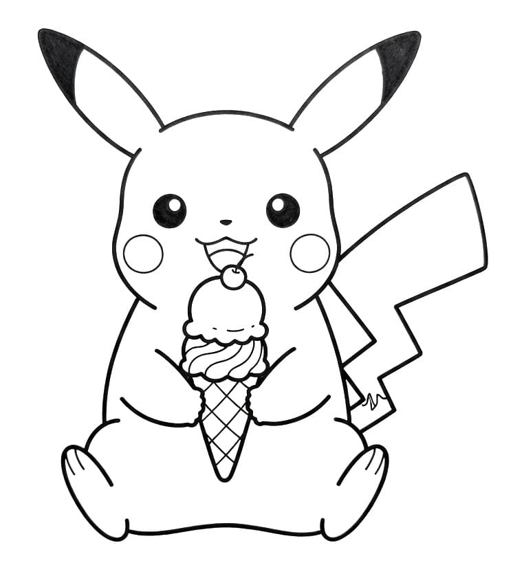 Pikachu kleurplaat