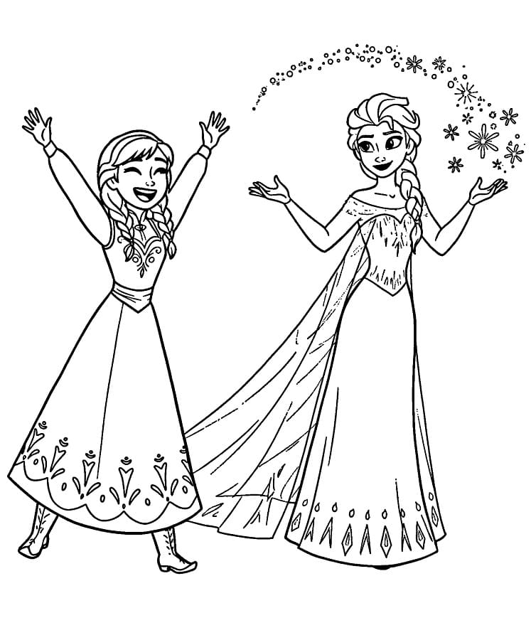 Elsa en Anna om te printen