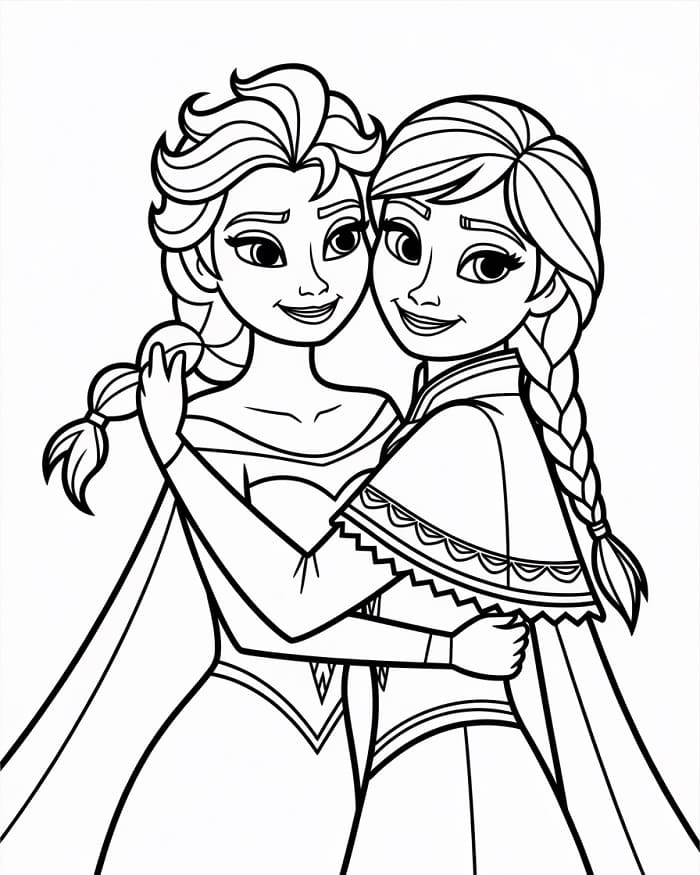 Elsa omhelst Anna