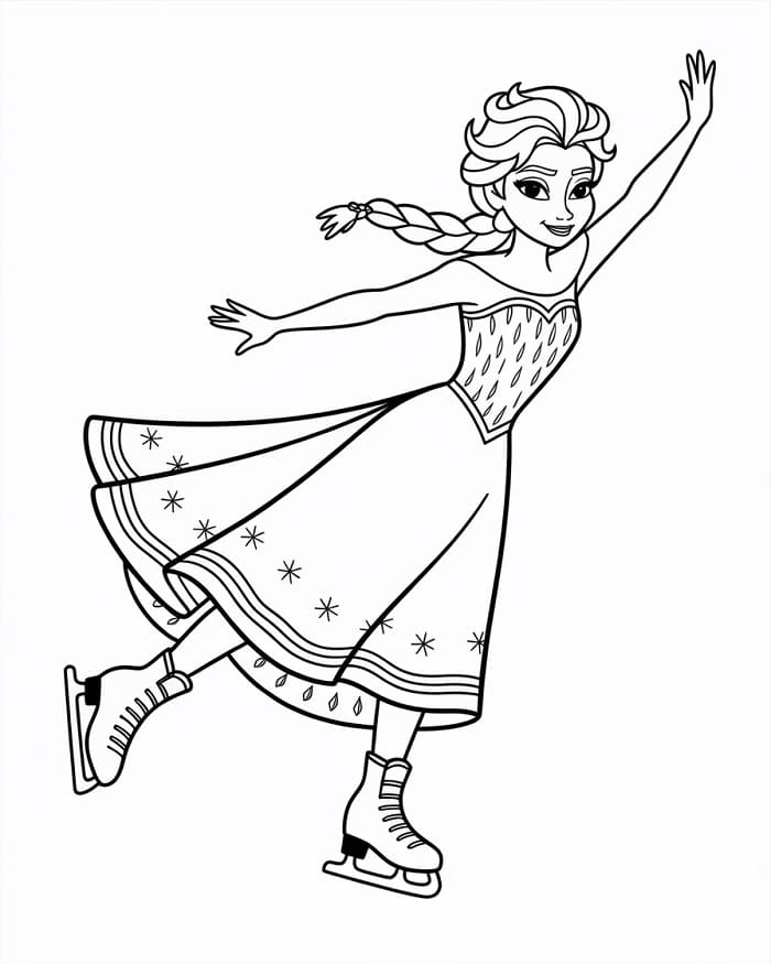 Elsa schaatst
