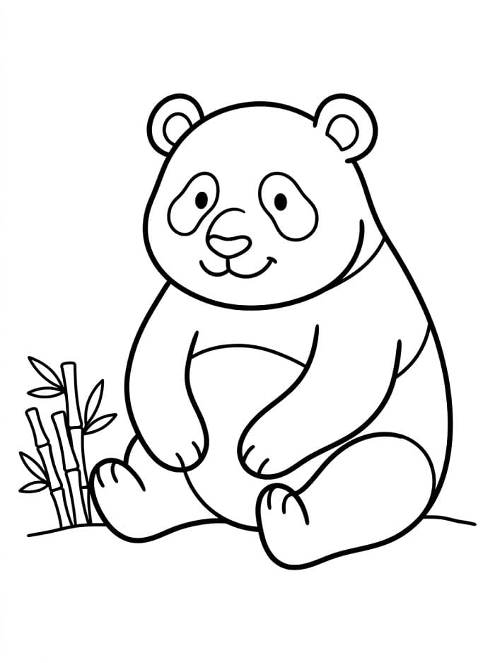 Panda kleurplaat