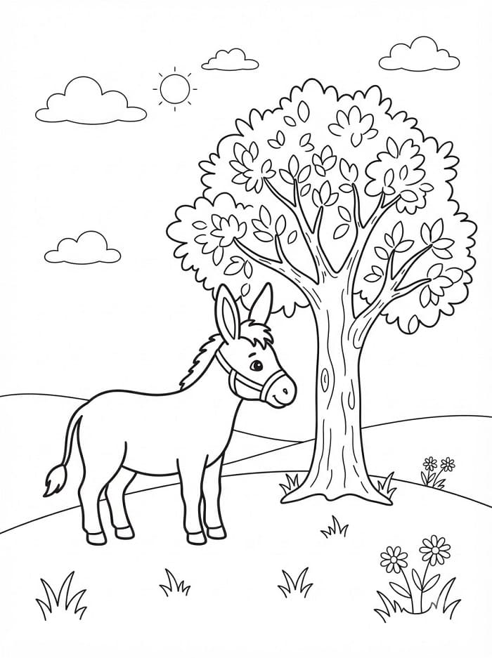 Ezel en boom