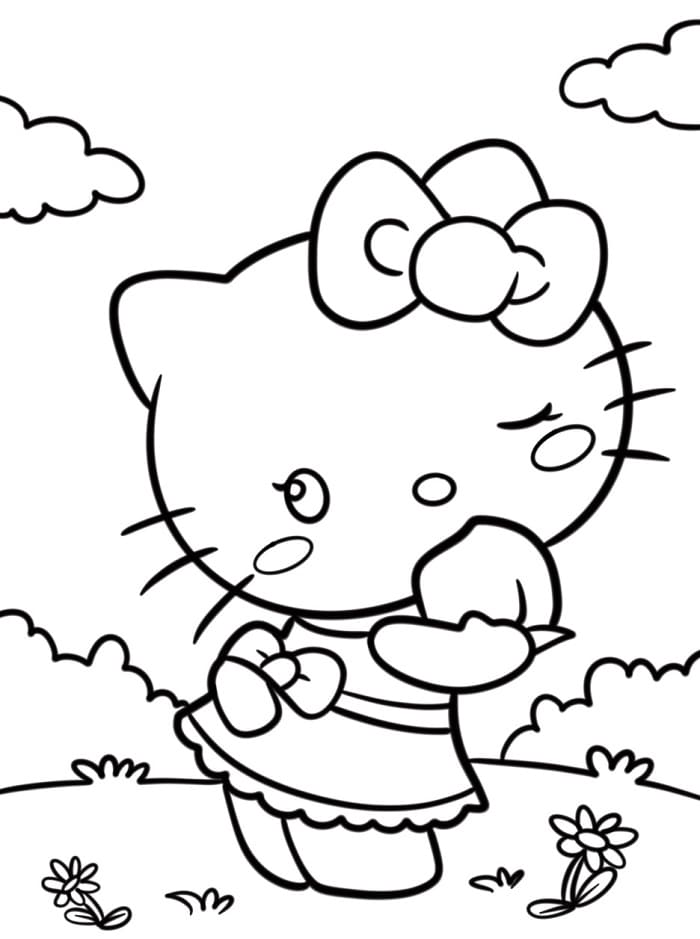 Hello Kitty kleurplaat