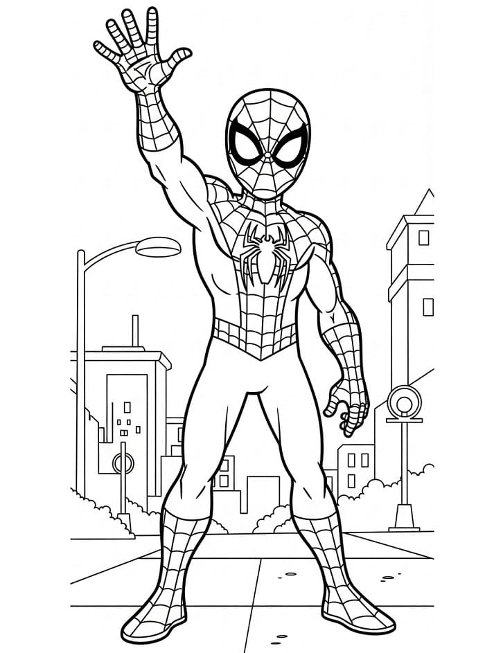 Spiderman kleurplaat
