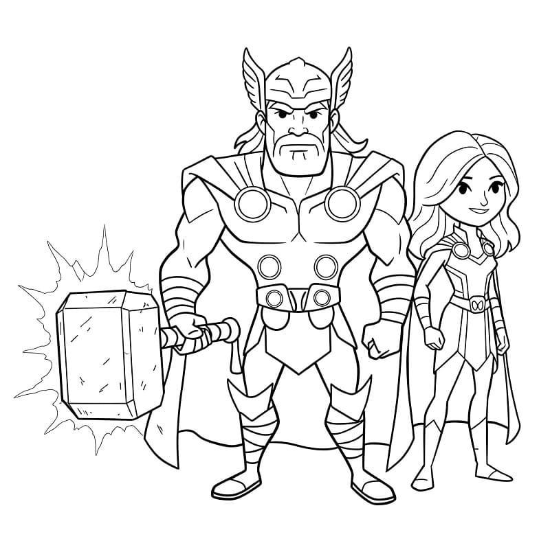 Fantastische Thor kleurplaat