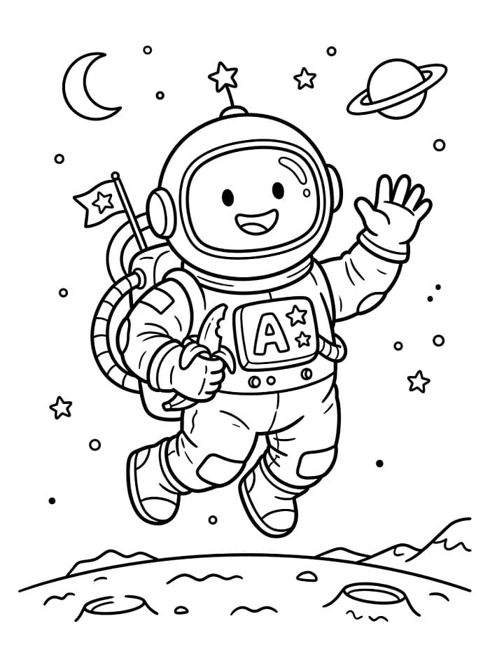 Geanimeerde astronaut