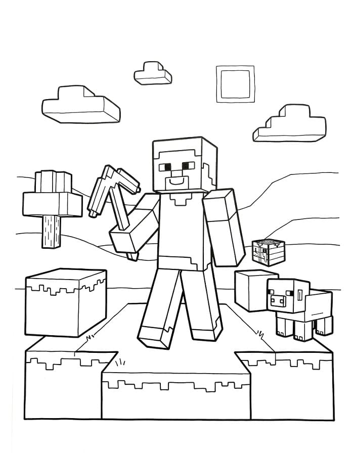Minecraft kleurplaat