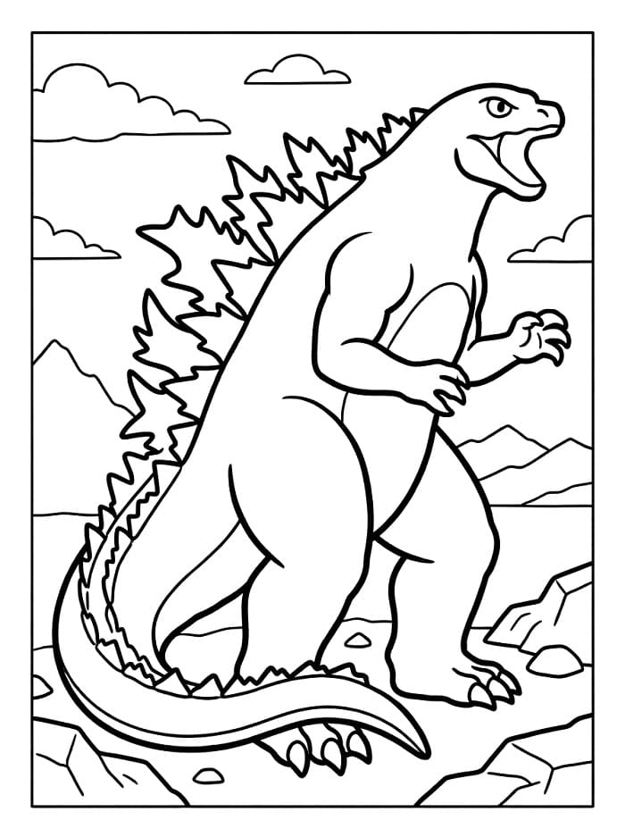 Godzilla afdrukbaar voor kinderen