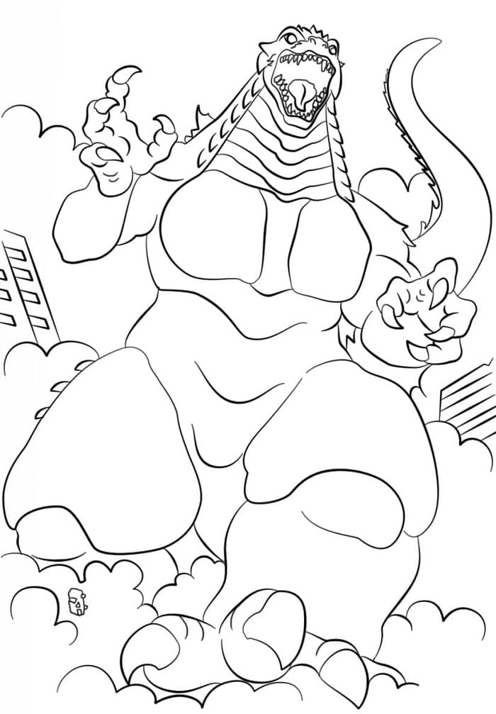 Godzilla afdrukbare afbeelding