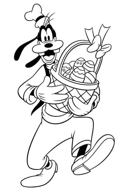 Goofy met paasmand