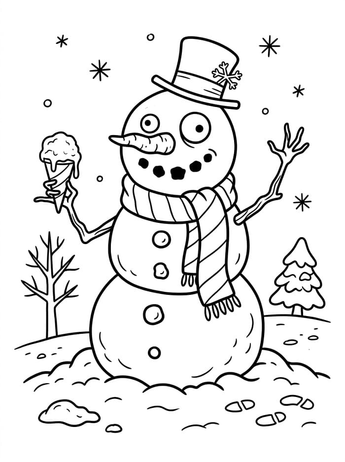 Grappige sneeuwpop