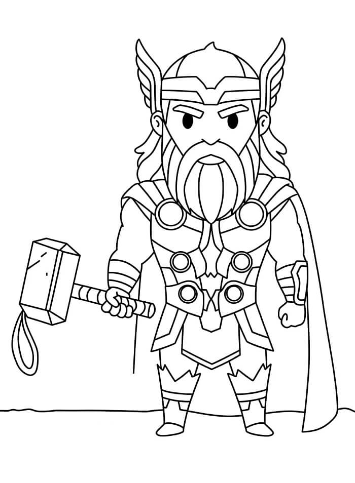 Gratis Thor om te printen kleurplaat