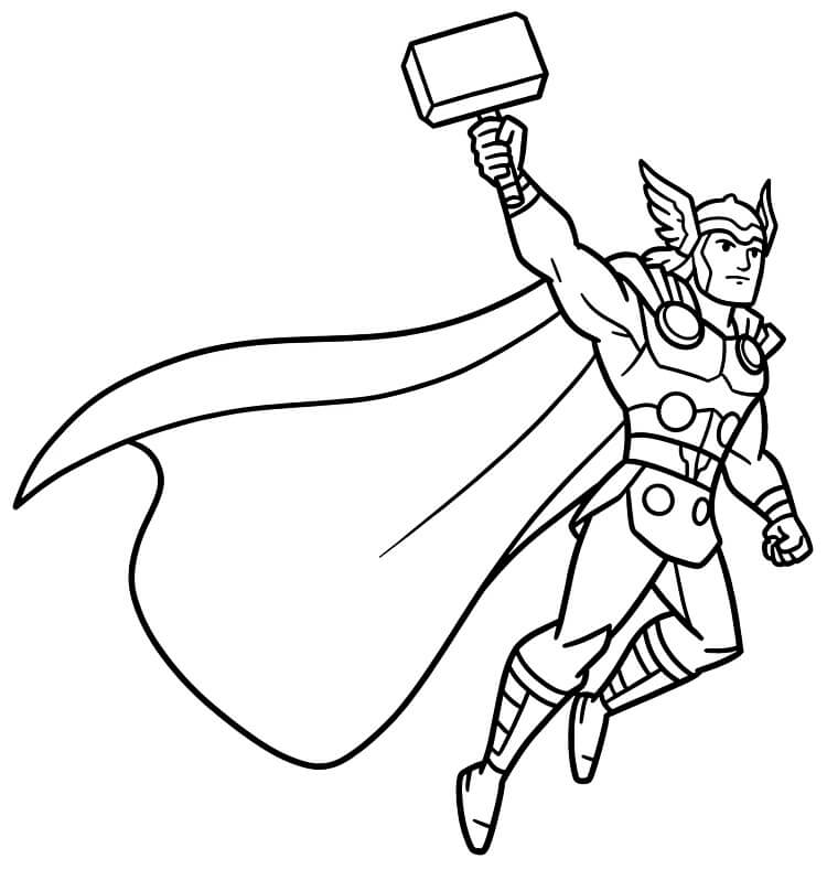 Gratis Thor printbaar kleurplaat