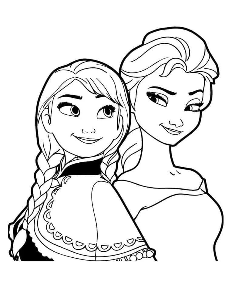 Gratis printbare Elsa en Anna