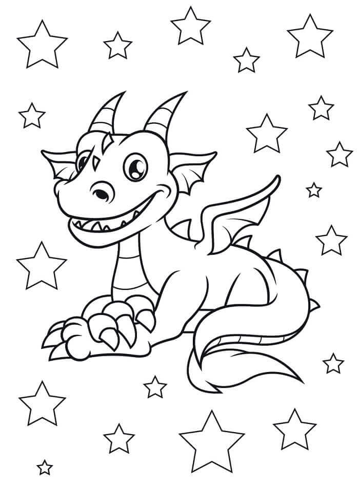 Gratis printbare draak