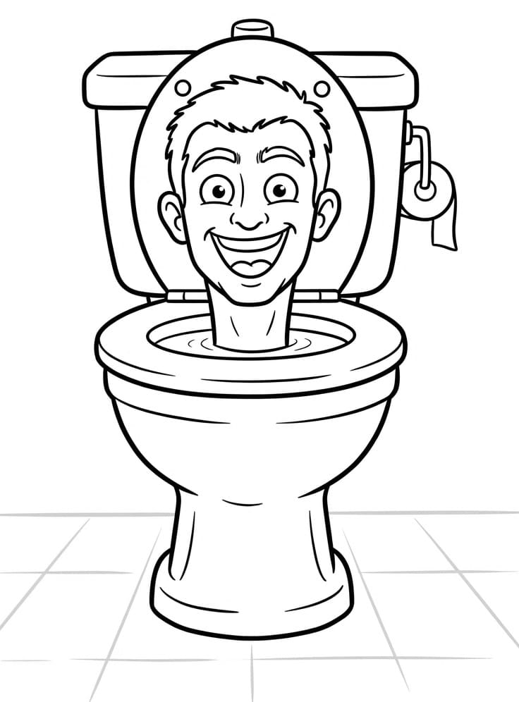 Skibidi Toilet kleurplaat
