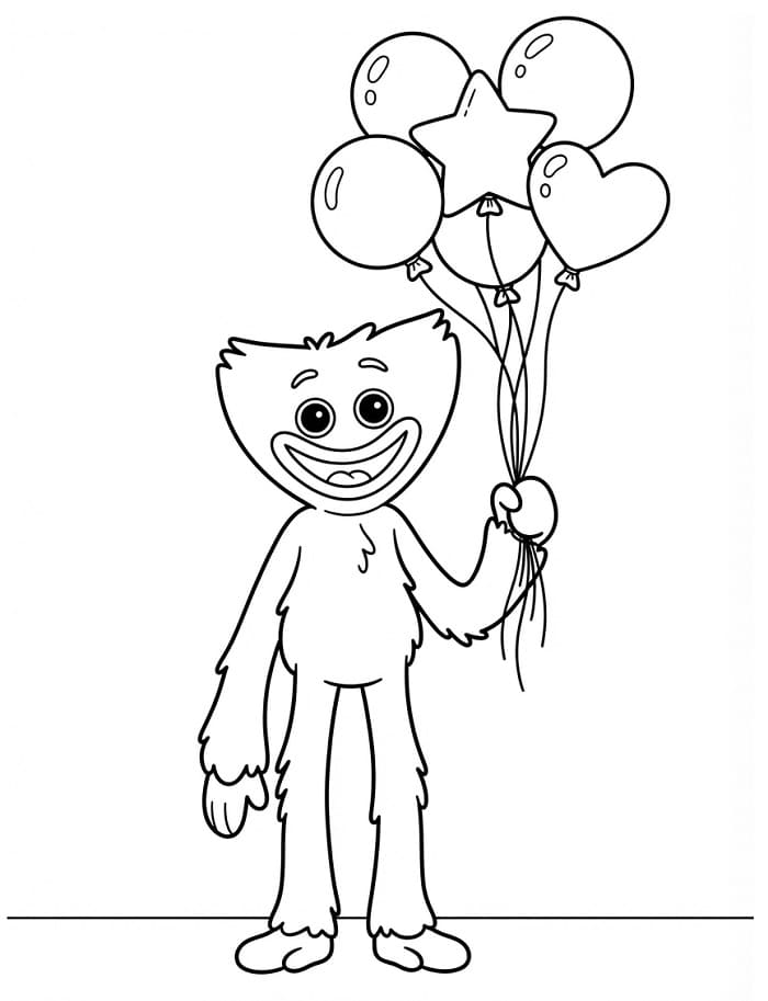 Huggy Wuggy kleurplaat