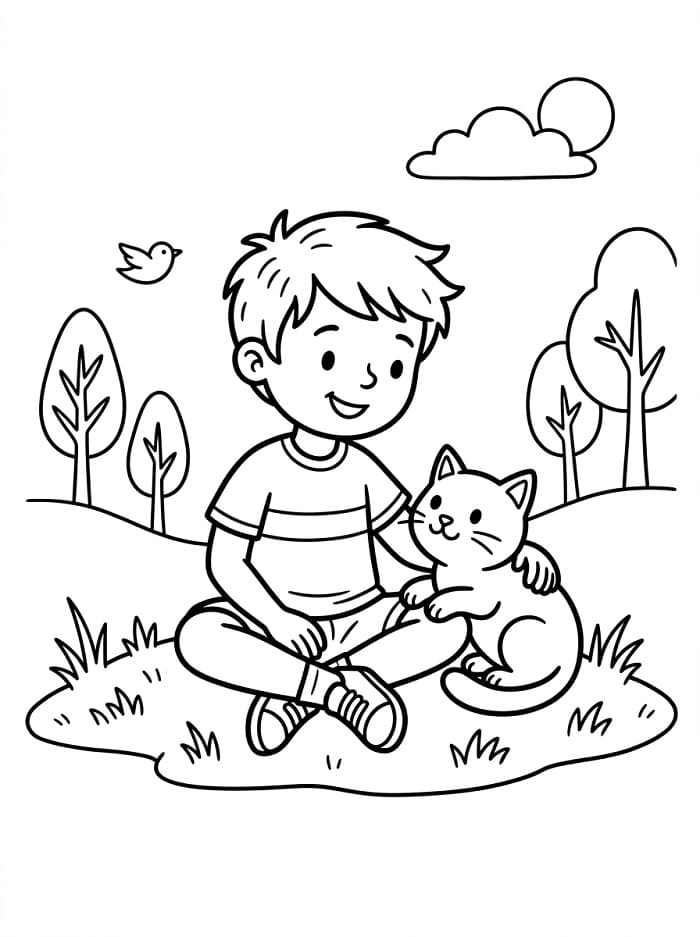 Jongen en Kat