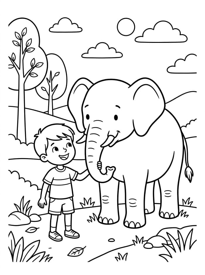 Jongen en Olifant