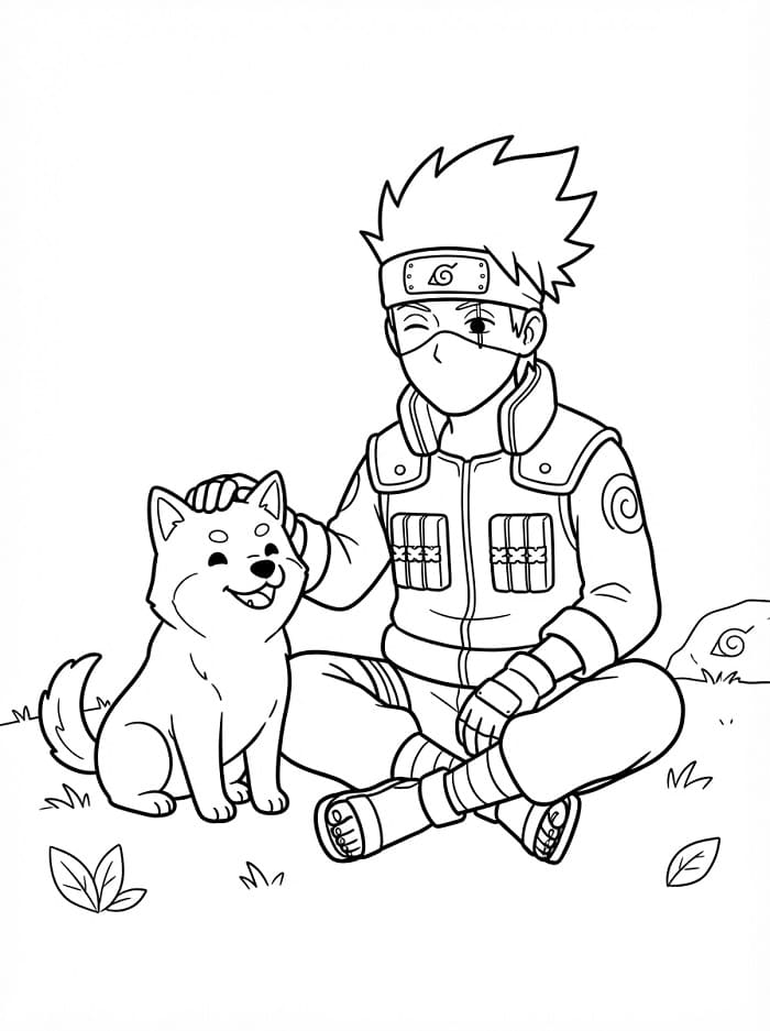 Kakashi met hond