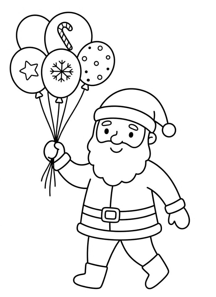 Kerstman en ballonnen