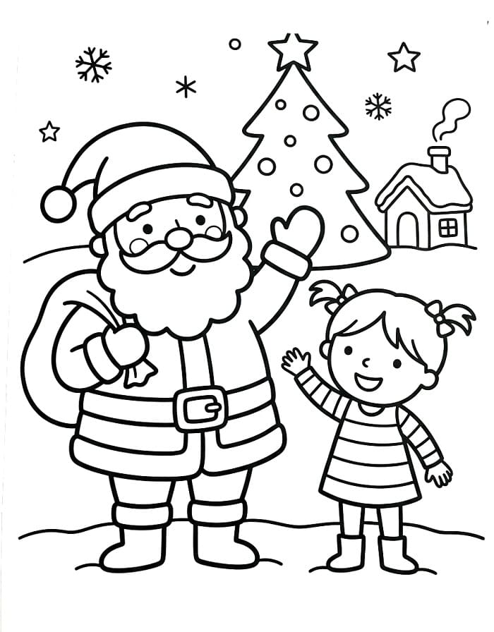 Kerstman gratis te printen