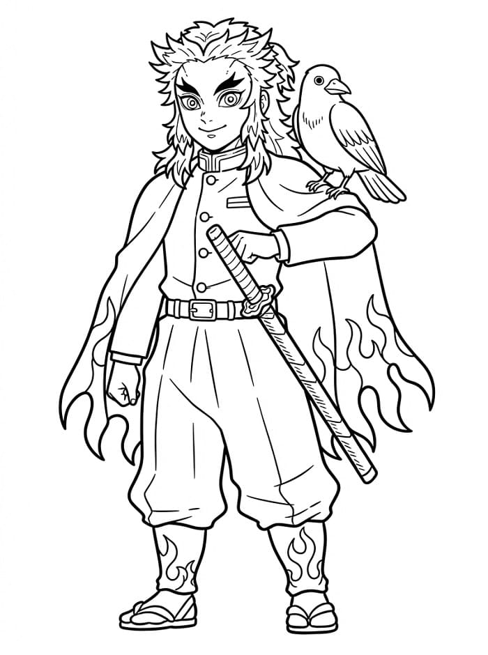 Kyojuro Rengoku met kraai