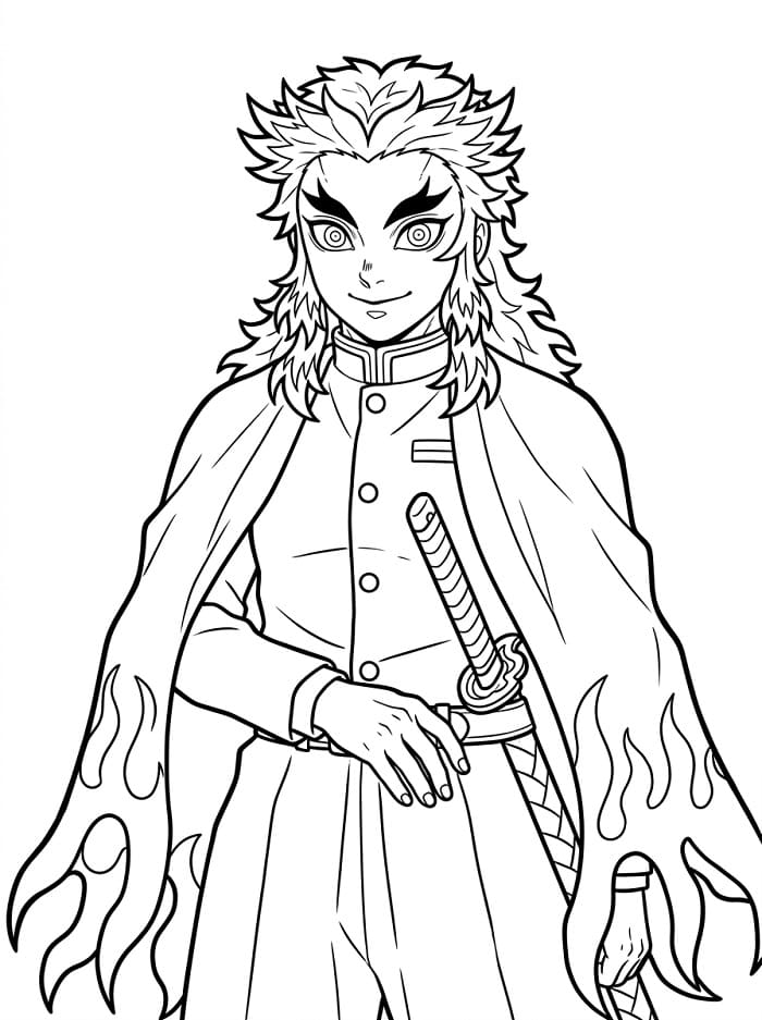 Kyojuro Rengoku om te printen