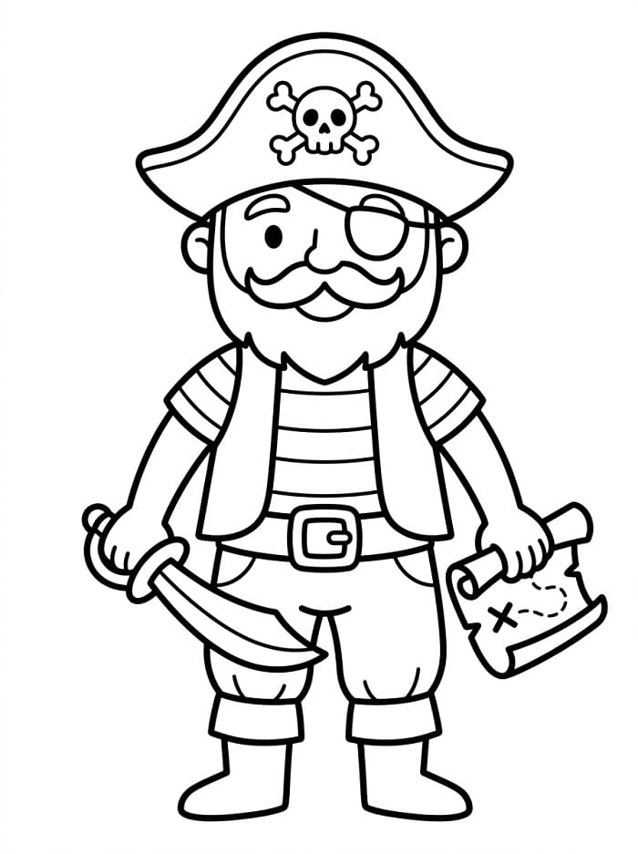 Piraten kleurplaat