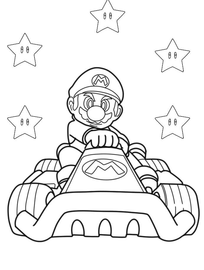 Mario Kart kleurplaat