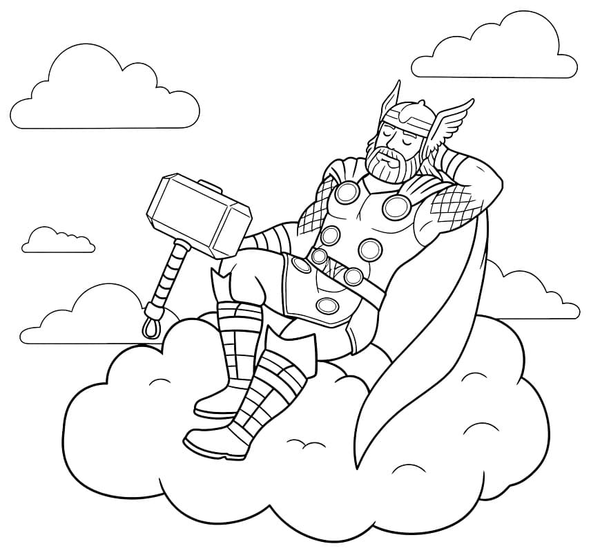 Marvel Avengers Thor kleurplaat