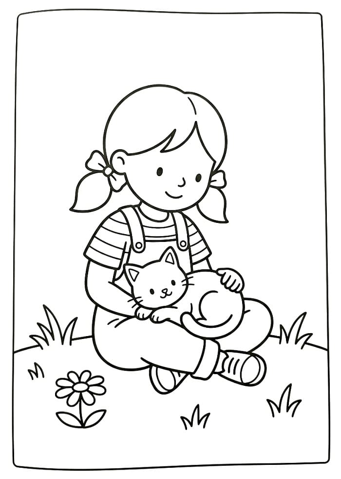 Meisje en Kat