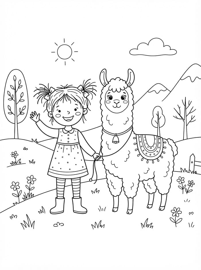 Meisje met lama