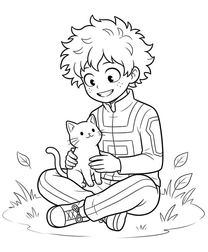 Midoriya en kat
