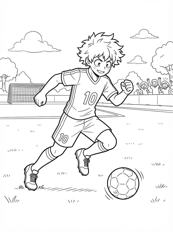 Midoriya speelt voetbal