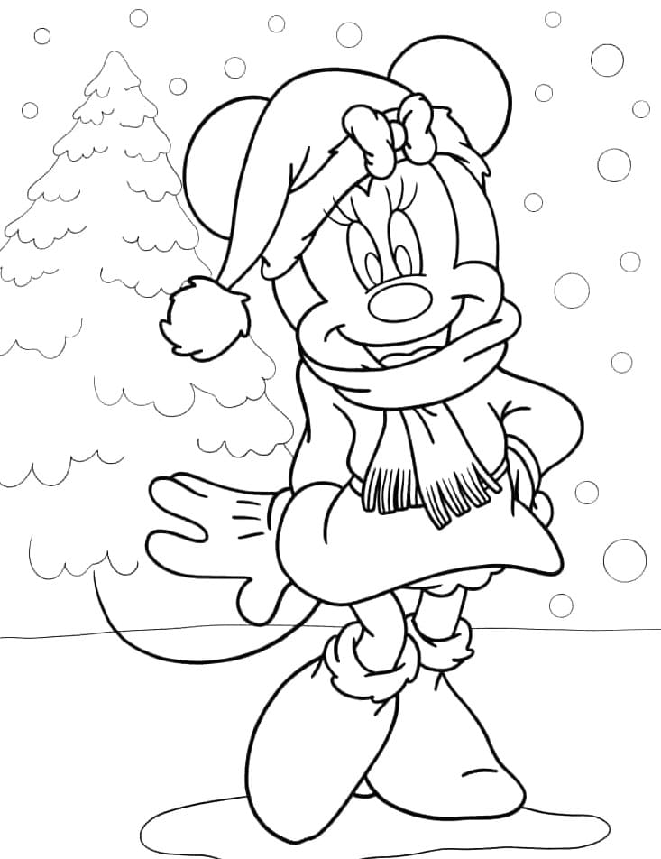 Minnie Mouse in de winter