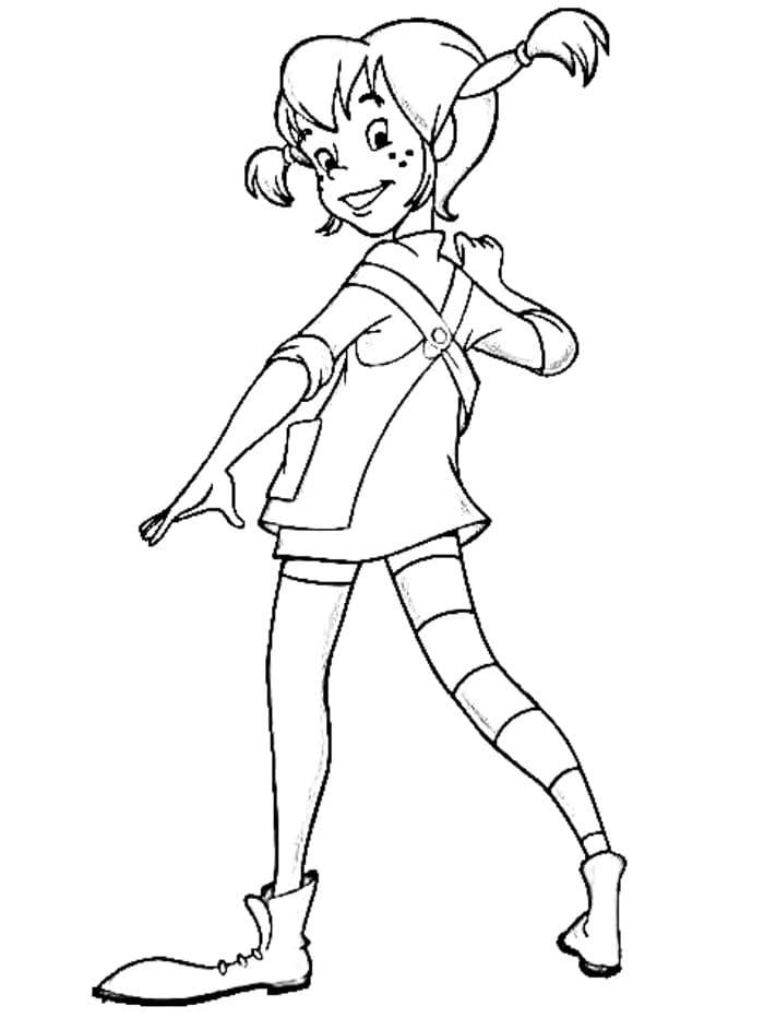 Pippi Langkous kleurplaat