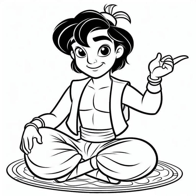 Printbare Aladdin voor Kleuters
