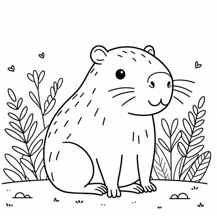 Printbare Capibara voor Kleuters
