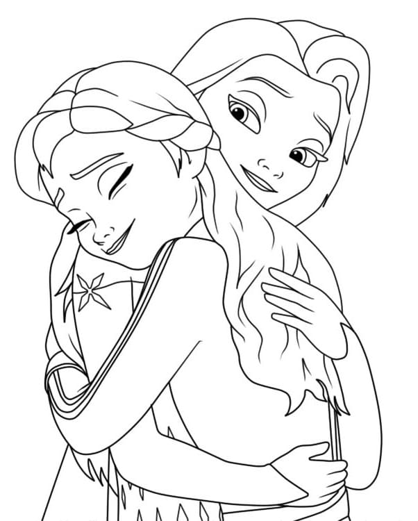 Printbare Elsa en Anna afbeelding