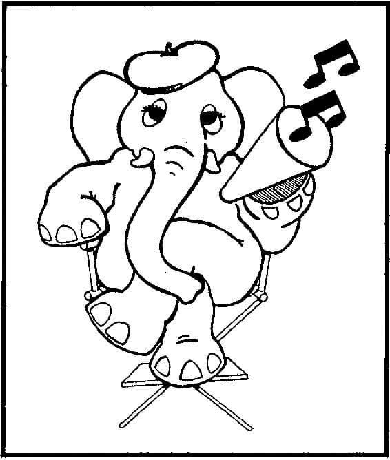 Printbare Olifant voor Kleuters