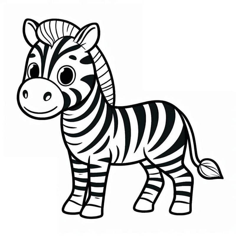 Printbare Zebra voor Kleuters