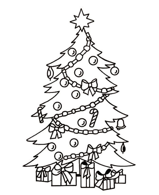 Printbare kerstboom afbeelding