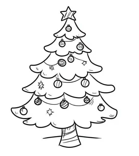 Printbare kerstboom voor kinderen